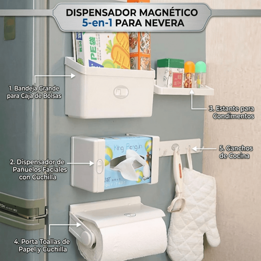 Dispensador magnetico  5 en 1 para nevera